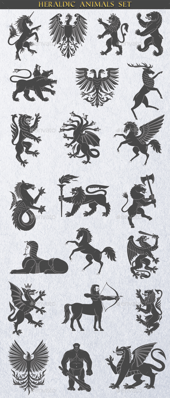 Set of Heraldic Animals by Genestro GraphicRiver